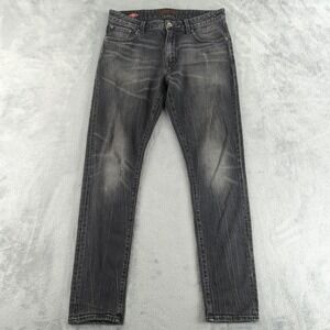 Superdry Jeans 32 (Fits 32x30)‎ Black Distressed Faded Grunge Hipster Goth FLAWS